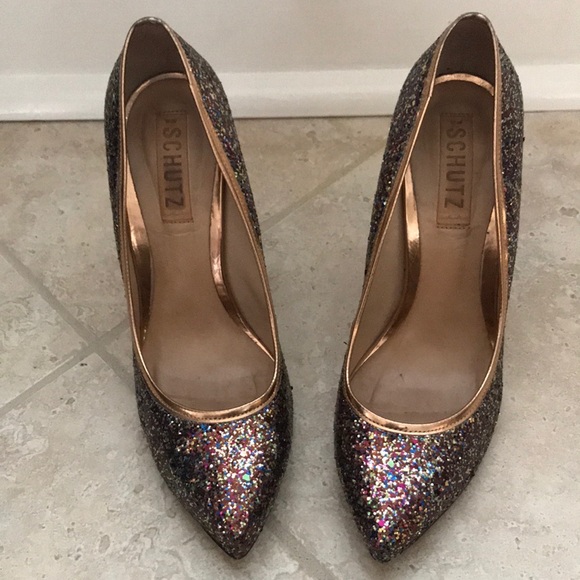 SCHUTZ Shoes - Schutz glitter pumps with rose gold!